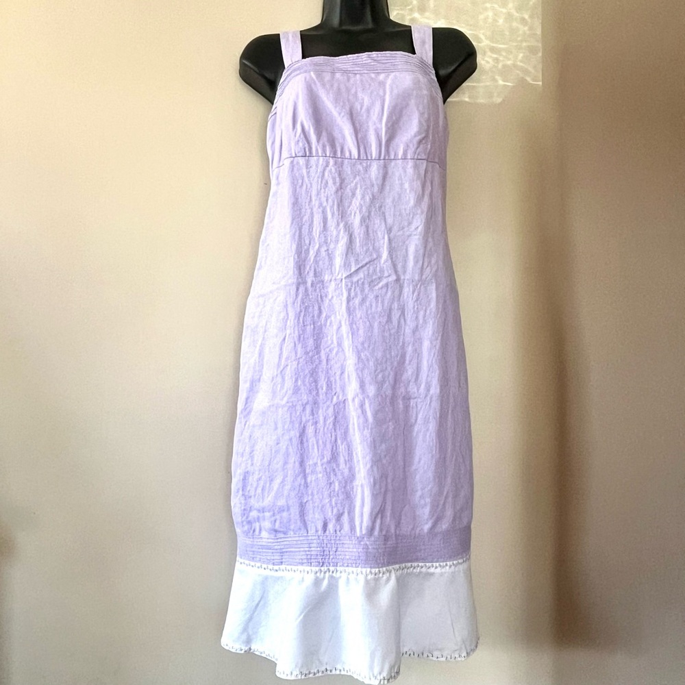Vtg Y2K old navy Linen sundress pastel purple lavender 6 Spring coquette preppy
